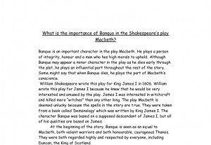 What is the importance of Banquo in Shakespeare's play Macbeth?