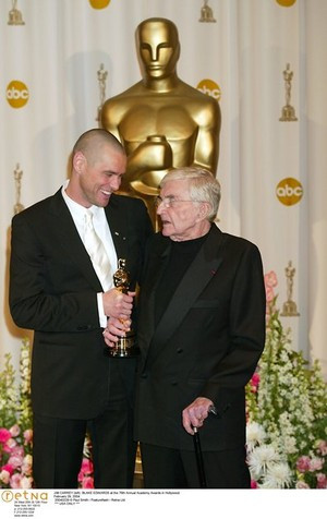 JIM CARREY (left) & BLAKE EDWARDS at the 76th Annual Academy Awards in ...
