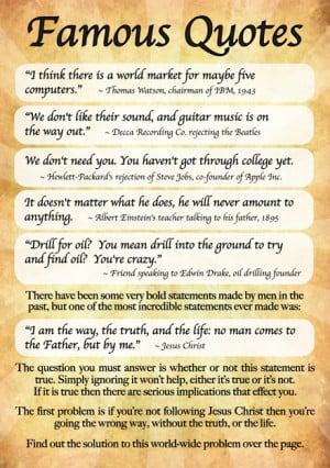 Famous Quotes A6 Gospel Tract