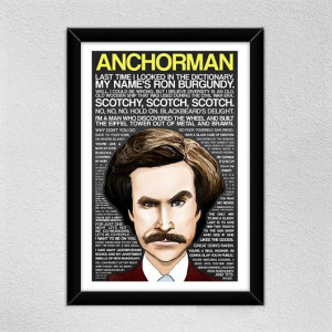 ... Ferrell -- Ron Burgundy // Quotes -- Christmas Gift on Etsy, $18.00