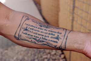 ... Designs of Military Tattoo : Military Ethos Tattoo Design On Sleeve