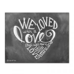 Edgar Allan Poe Heart Shaped Quote - Print