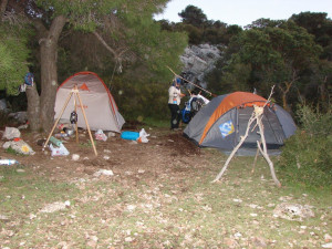 Camping at the Bat Cave at Ymittos by nikoky from