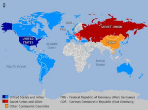 shows how the USA and its allies and the Soviet Union and its allies ...