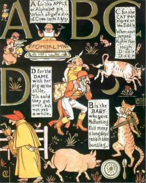 from The Absurd ABC by Walter Crane, 1874 (click to see entire book)