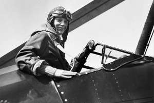 Amelia Earhart in 1931, after breaking the record for the highest ...