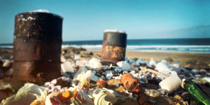 Plastic Pollution On Beach