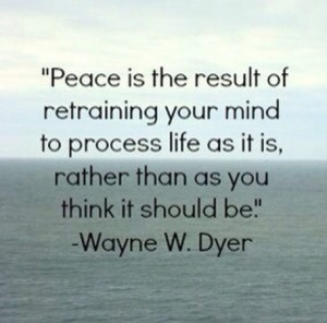 Peace is the result of retraining your mind to process life as it is ...