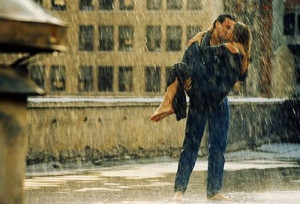 Romantic Couple In Rain