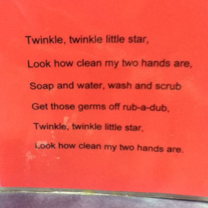 new hand washing song... relate to germs for science