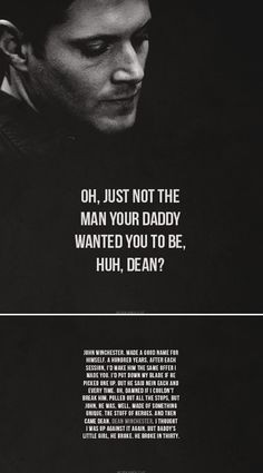 This speaks a lot of emotion on deans part if you think about it. More