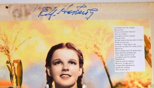 about The Wizard Of Oz Signed Record Sleeve Very Rare E Y Harburg