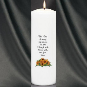 WDSG- Sunflower Theme Wedding Unity Candle With Verse (White)