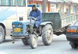 funny drive of one wheel funny tractor. This one wheel drive funny ...
