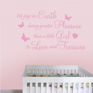 Pink No Joys On Earth - Girl Wall Decal above a babies bed