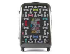 gray luggage -quote -bows