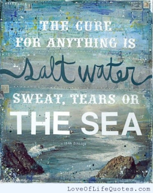 The cure for anything is saltwater