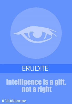 Erudite faction symbol & quote