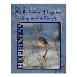 Bluebird Of Happiness Inspirational Poster