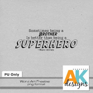 Brother Superhero Word Art AK Designs