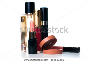 makeup set: lipstick, mascara, blush, lipgloss and ferfume, cosmetics ...