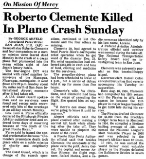 Roberto Clemente Plane Crash