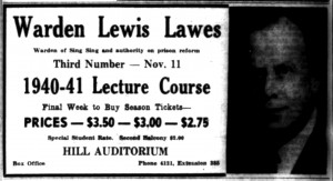 Warden Lewis Lawes: Warden of Sing Sing And Authority On Prison Reform