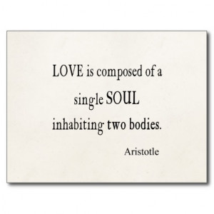 Vintage Aristotle Love Single Soul Quote Post Cards