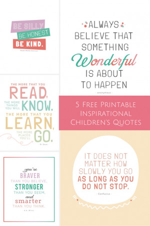 Free Printable Inspirational Children's Quotes