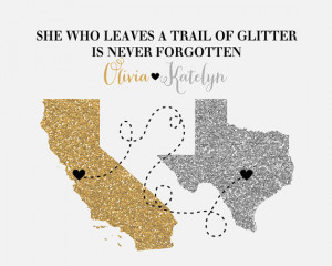 ... Moving Away, Farewell Gift, Glitter Quote, Sparkle, Bling, Glam - Gift