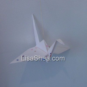 patterned crane origami