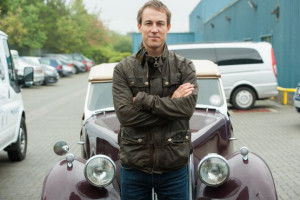 Tobias Menzies on the set of 'Outlander'