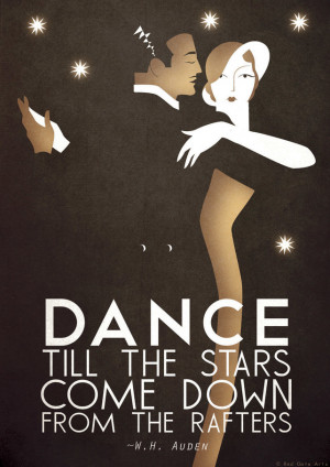 ... A3 Poster Print Dance Tango, Bauhaus, Vintage, WH Auden Romantic Quote