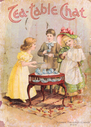 Vintage Victorian Graphic: Victorian Storybook Cover with Children at ...