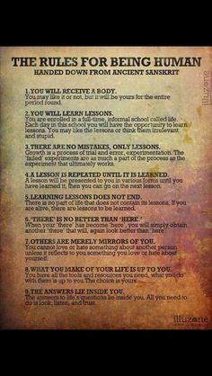 Rules for being human More