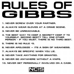 Fans of NCIS know that Special Agent Gibbs has a set of rules that he ...