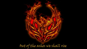 phoenix rising from ashes