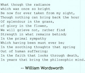 Splendor in the Grass by William Wordsworth. One of my VERY favorite ...