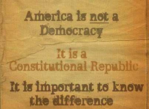 American is not a Democracy. It's a Constitutional Republic. It is ...