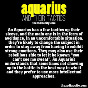 Zodiac Aquarius and their tactics.