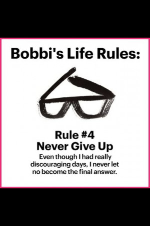 Bobby brown, never give up!