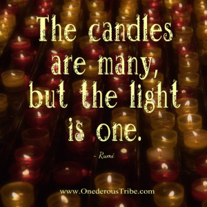 The Candles Are Many the Light is One Inspirational Quotes