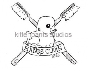 Hands Clean tattoo flash rubber duc ky ...