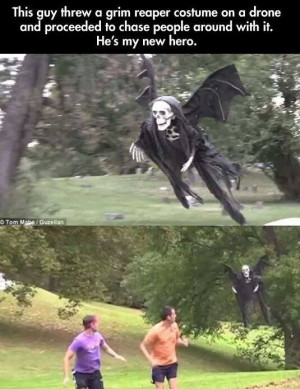 Best Halloween Prank, Ever: Drone-Powered Grim Reaper