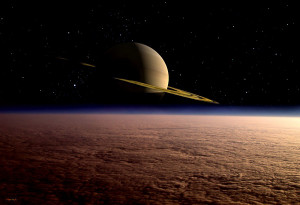 Saturn above Titan
