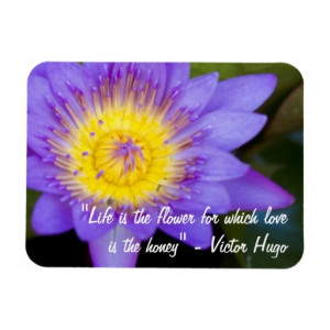 Brilliant Blue Lily Pad Bloom - Victor Hugo quote Rectangular Magnet