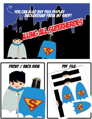 ... Boys » Superhero Lollipops Superman Cape & Mask – Instant Download