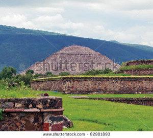 Pyramid of the Moon, Teotihuacan Pyramids, Mexico - stock photo