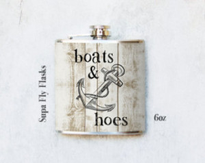 Flask - Boats and Hoes Flask - Stai nless Steel Flask - Party Flasks ...