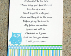 20 Baby Shower book Insert cards, Baby Shower Book Poems, Favorite ...
